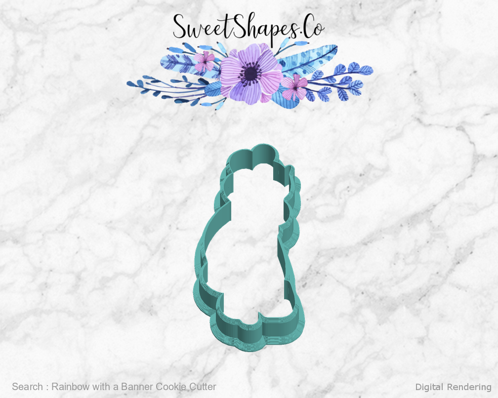 Rainbow with a Banner Cookie Cutter — left view