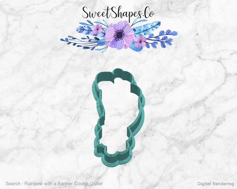 Rainbow with a Banner Cookie Cutter — right view