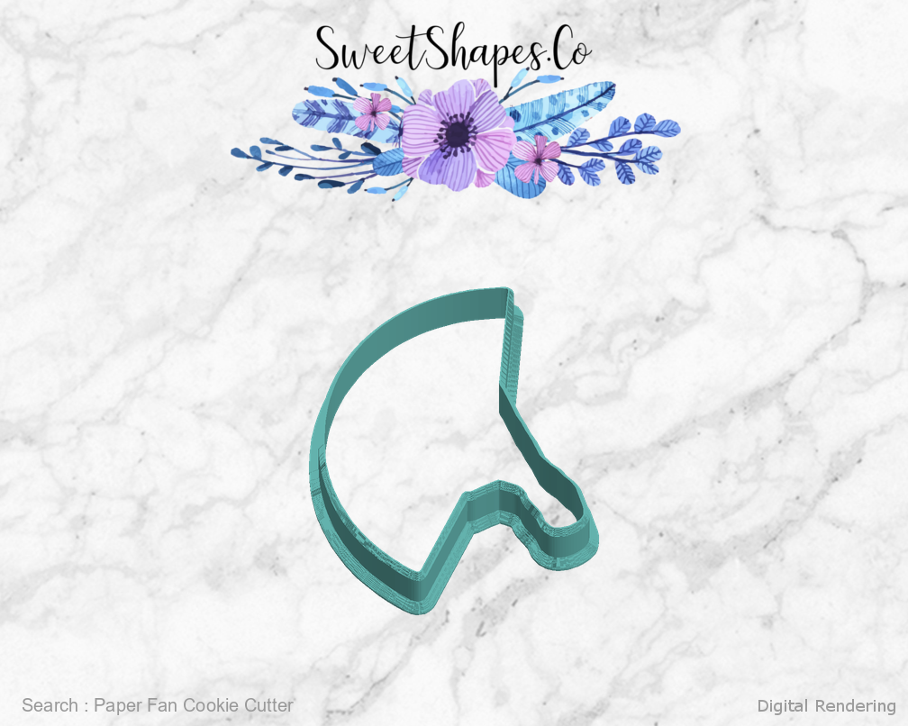 Paper Fan Cookie Cutter — left view