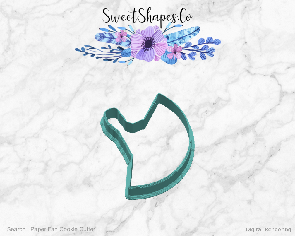 Paper Fan Cookie Cutter — right view