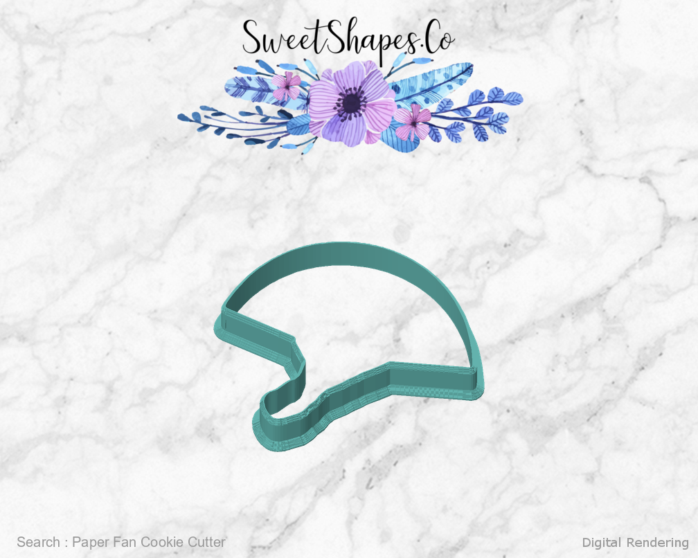 Paper Fan Cookie Cutter — front view