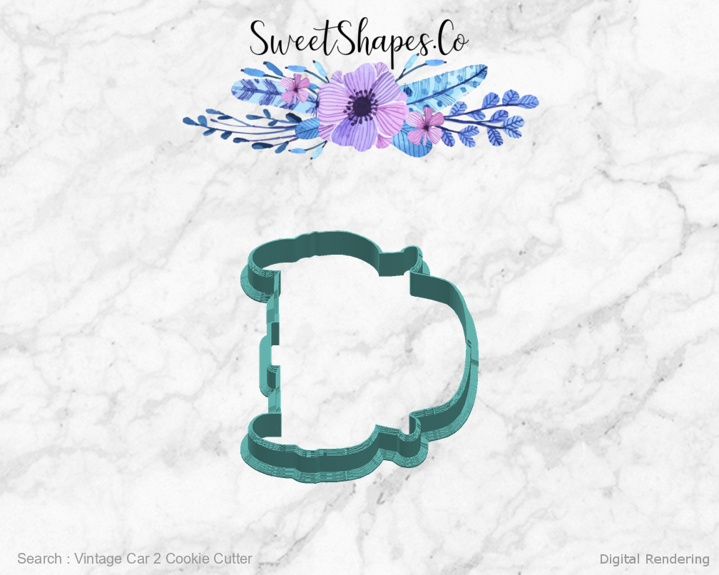 Vintage Car 2 Cookie Cutter — right view