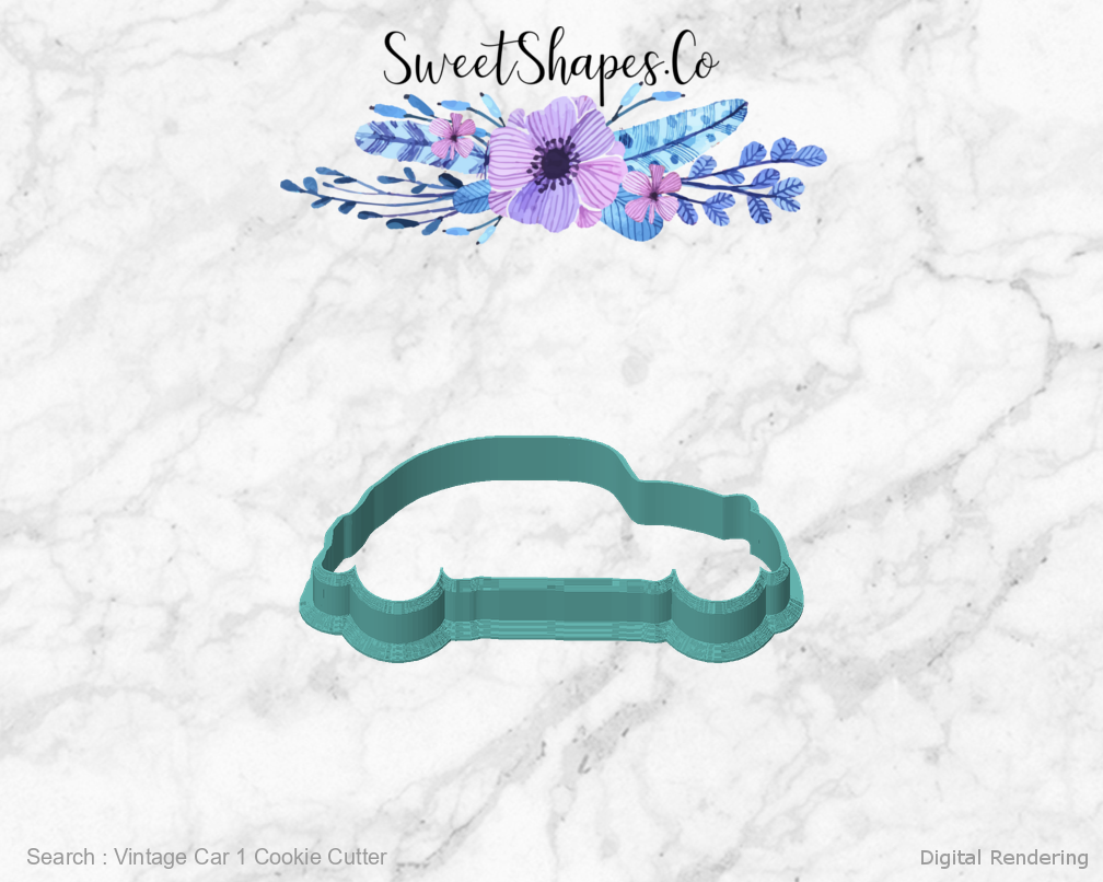 Vintage Car 1 Cookie Cutter — front view