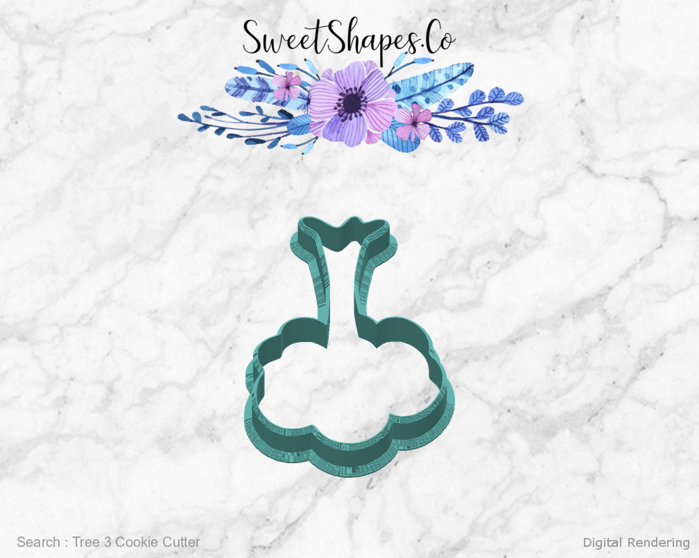 Tree 3 Cookie Cutter — back view
