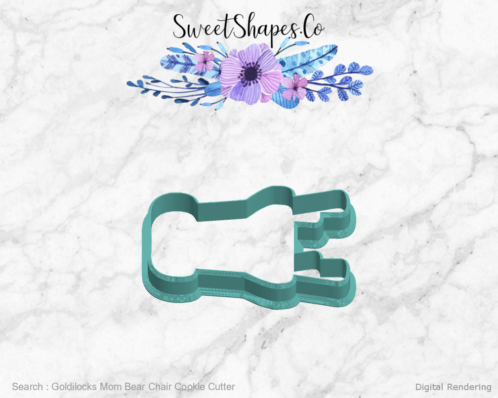 Goldilocks Mom Bear Chair Cookie Cutter — left view