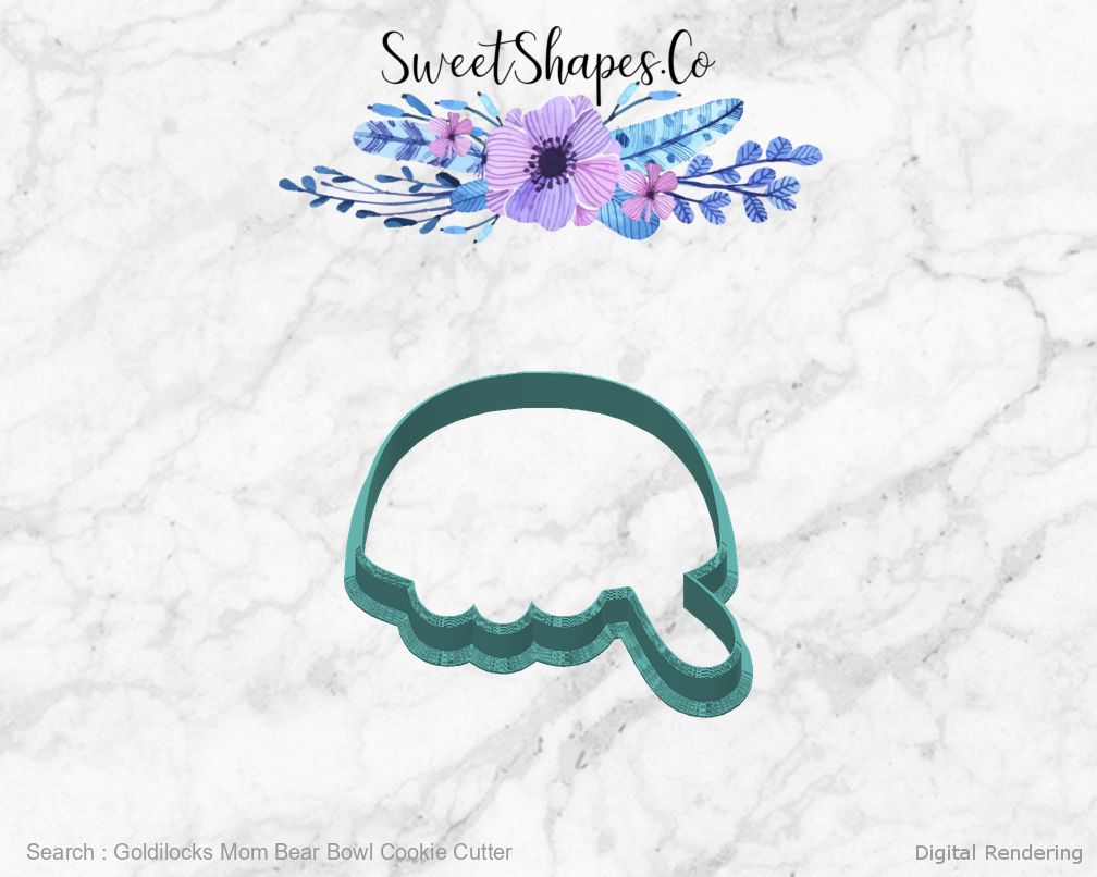 Goldilocks Mom Bear Bowl Cookie Cutter — back view
