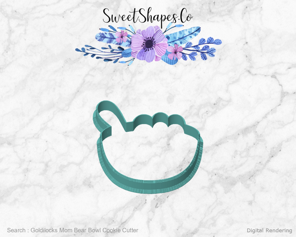 Goldilocks Mom Bear Bowl Cookie Cutter — front view