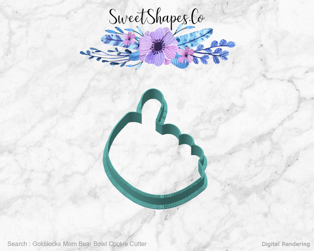Goldilocks Mom Bear Bowl Cookie Cutter — angled front view
