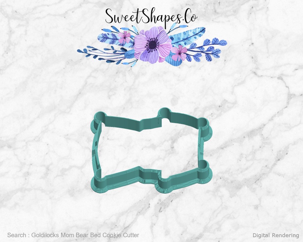 Goldilocks Mom Bear Bed Cookie Cutter — left view