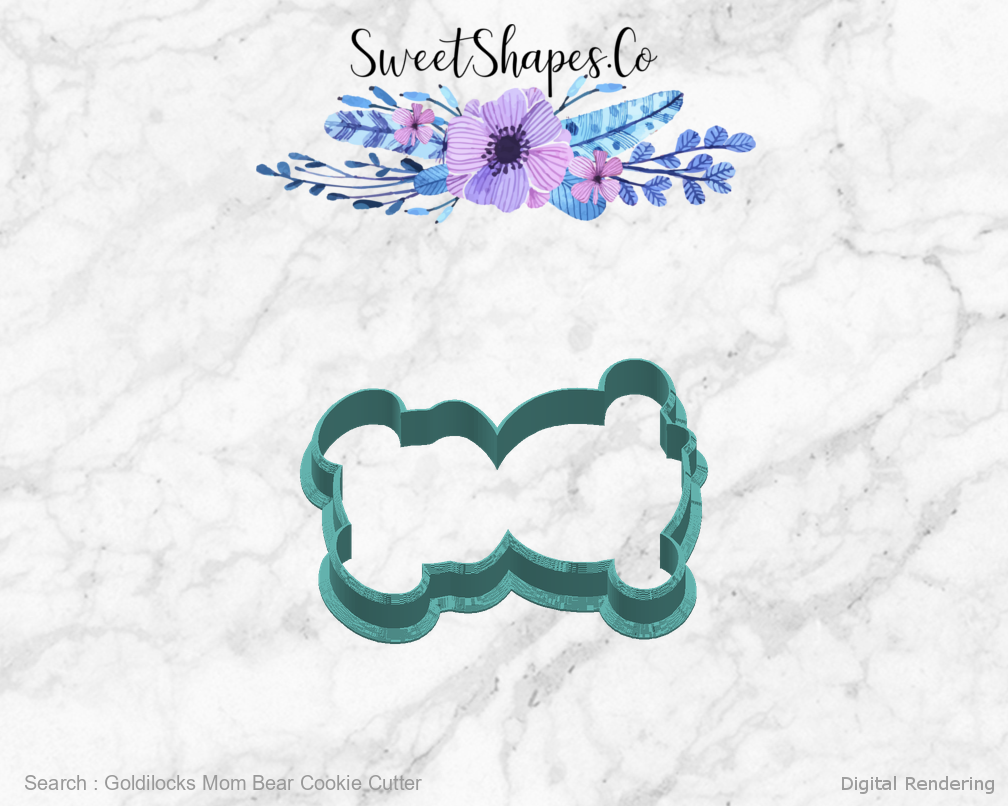 Goldilocks Mom Bear Cookie Cutter — right view
