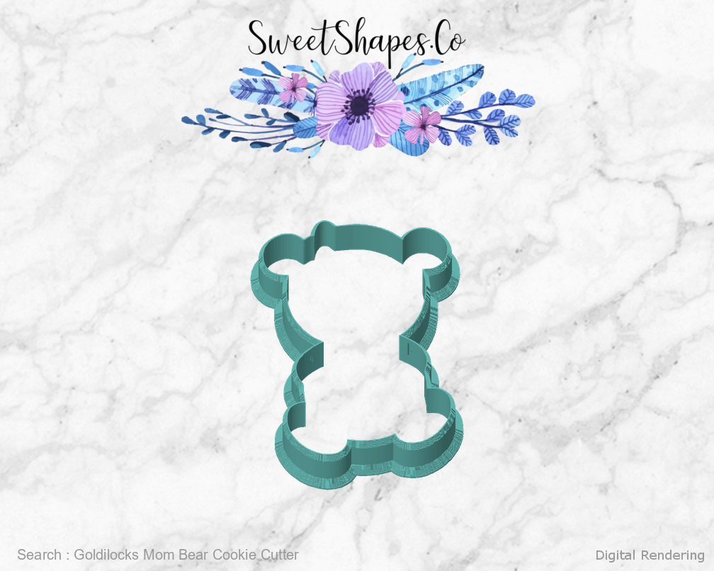 Goldilocks Mom Bear Cookie Cutter — front view