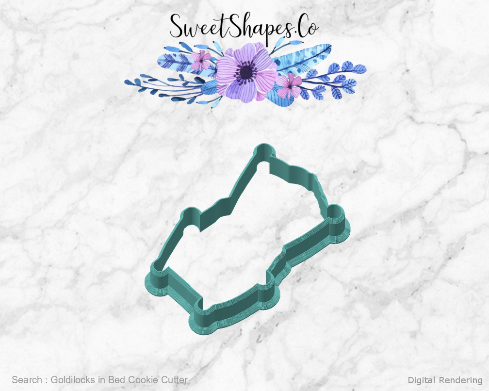 Goldilocks in Bed Cookie Cutter — angled front view