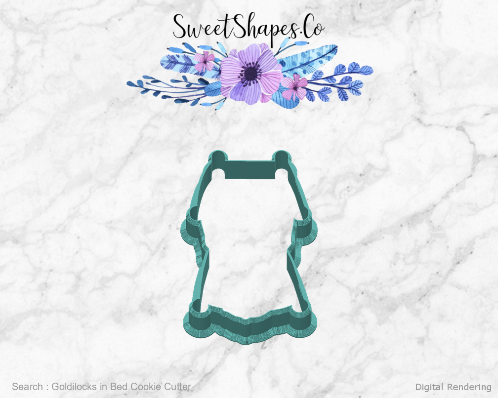 Goldilocks in Bed Cookie Cutter — back view
