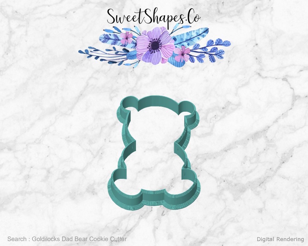 Goldilocks Dad Bear Cookie Cutter — front view