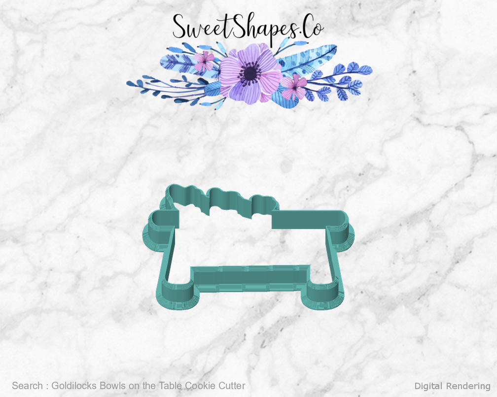 Goldilocks Bowls on the Table Cookie Cutter — front view