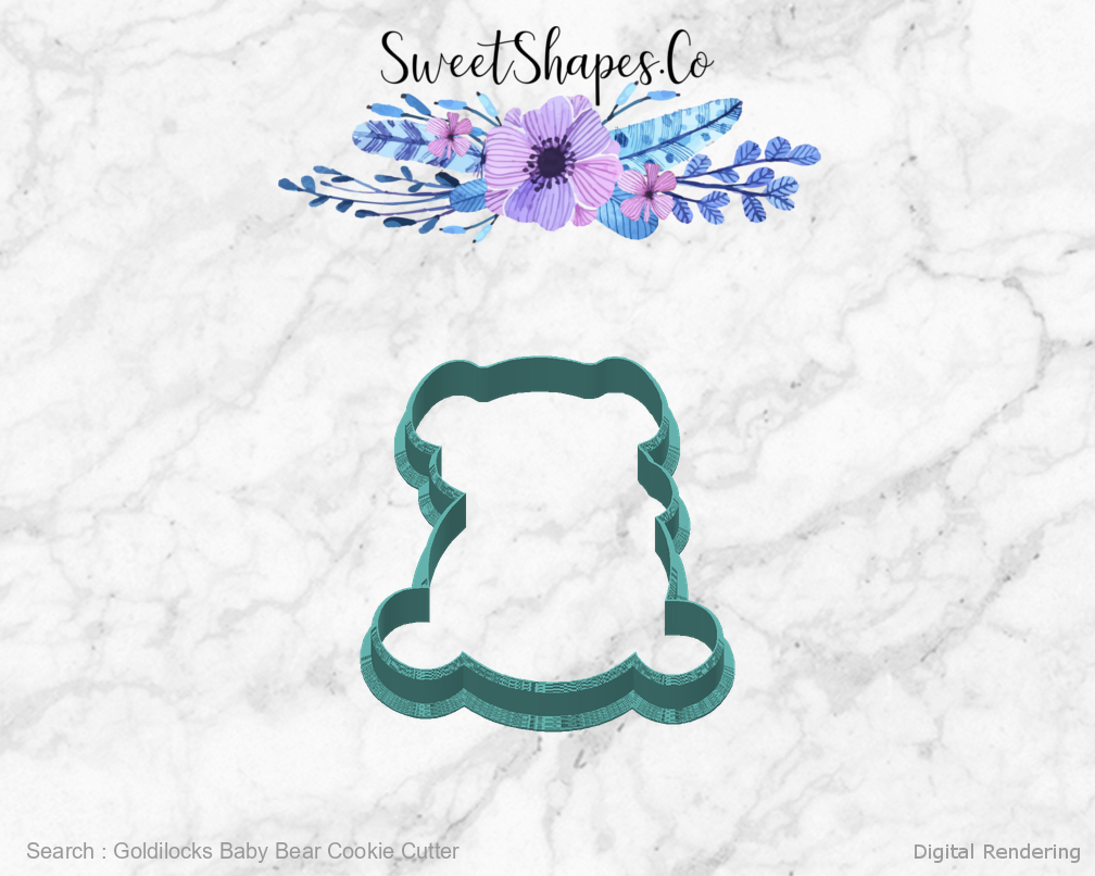 Goldilocks Baby Bear Cookie Cutter — back view