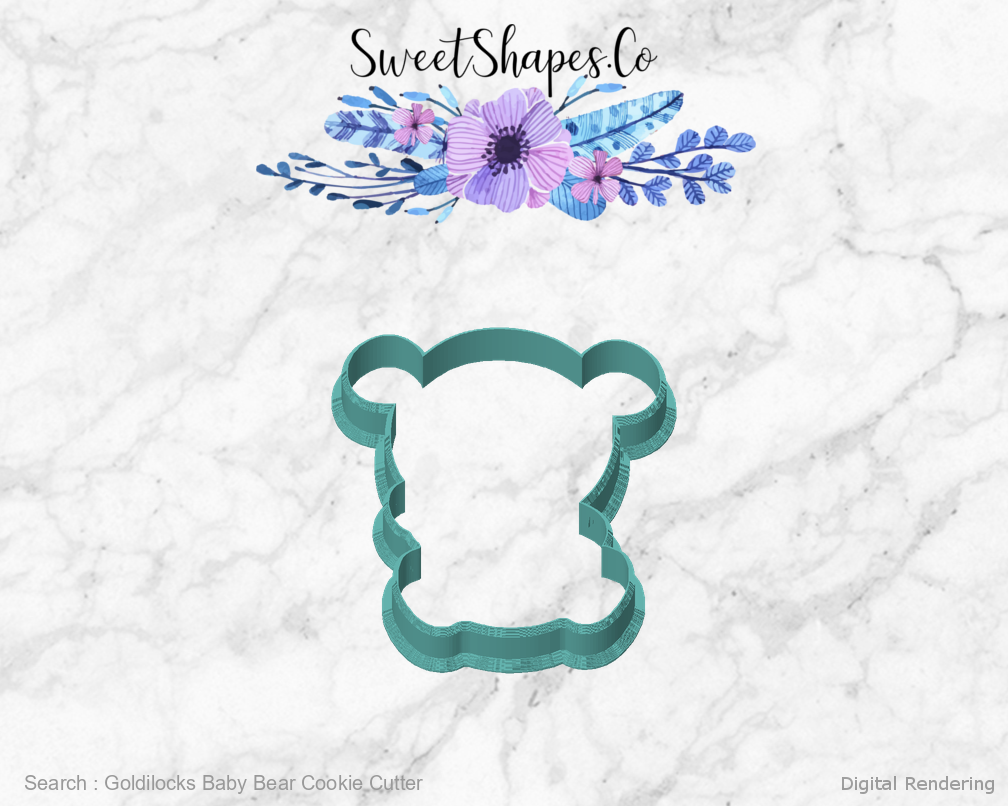 Goldilocks Baby Bear Cookie Cutter — front view