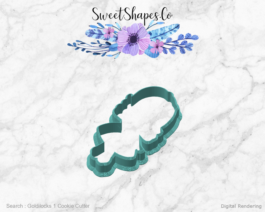 Goldilocks 1 Cookie Cutter — angled front view