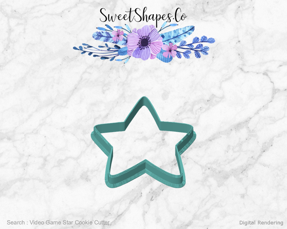 Video Game Star Cookie Cutter — front view
