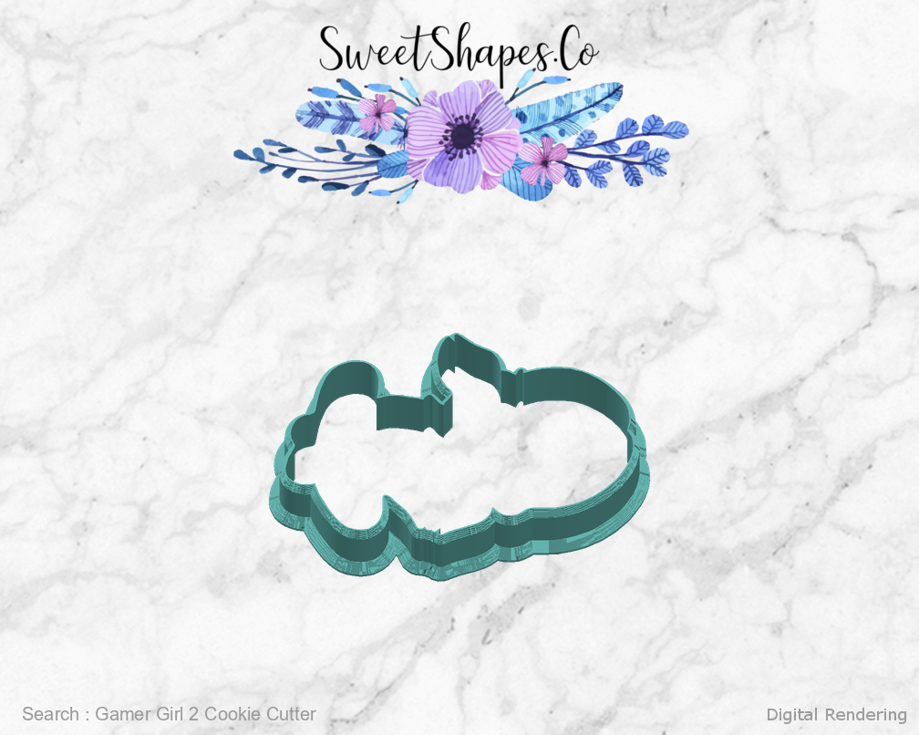 Gamer Girl 2 Cookie Cutter — right view