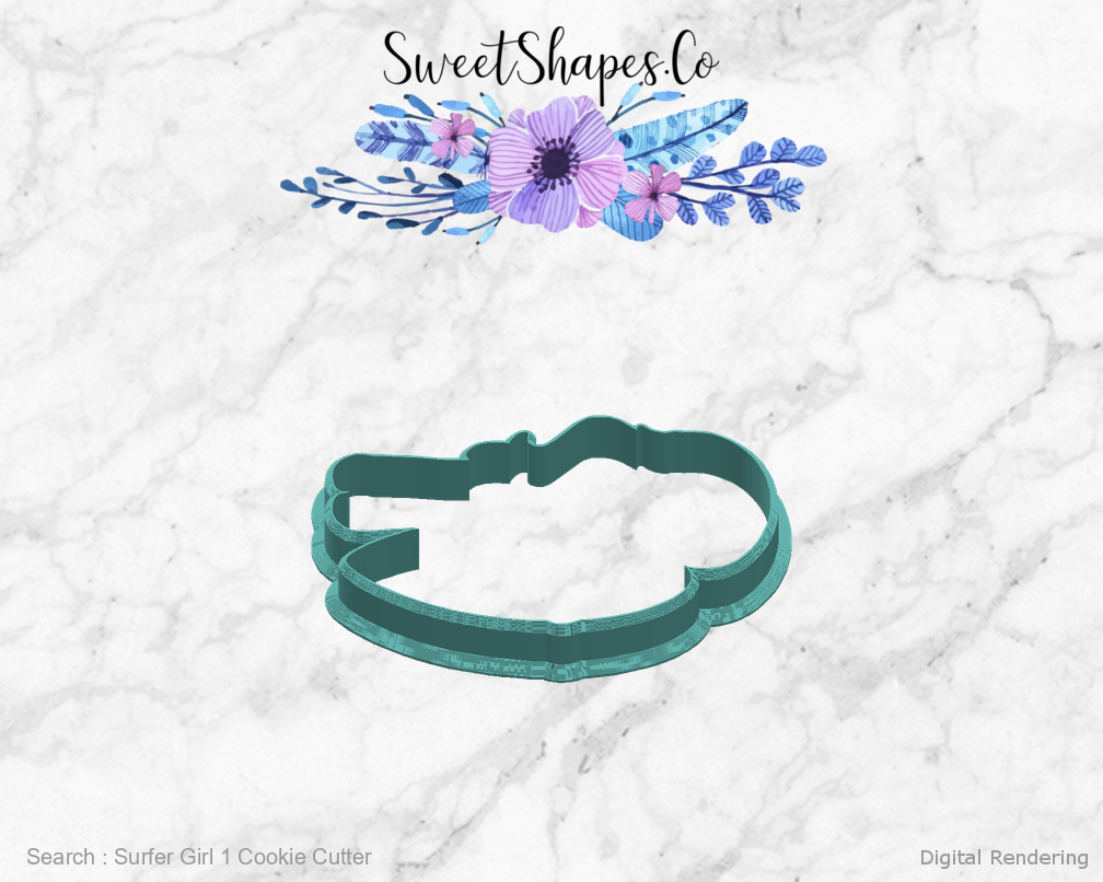 Surfer Girl 1 Cookie Cutter — right view