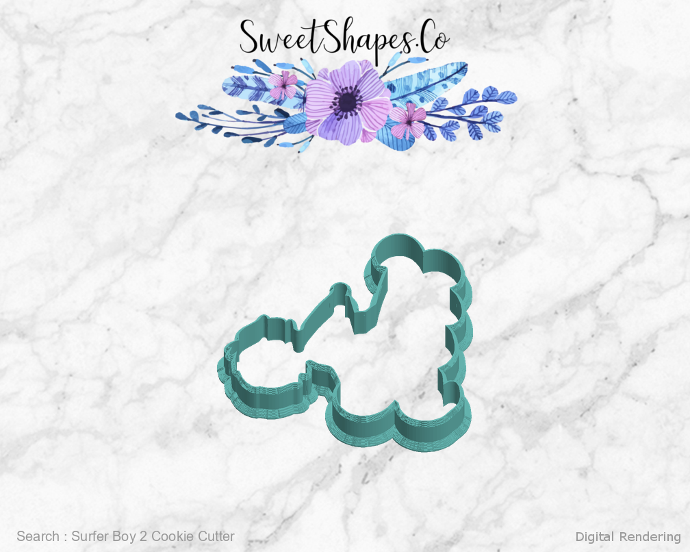 Surfer Boy 2 Cookie Cutter — left view