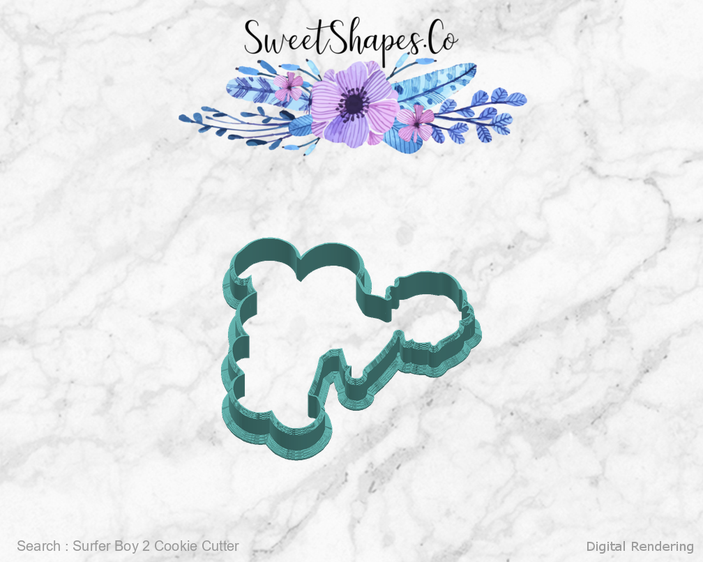 Surfer Boy 2 Cookie Cutter — right view