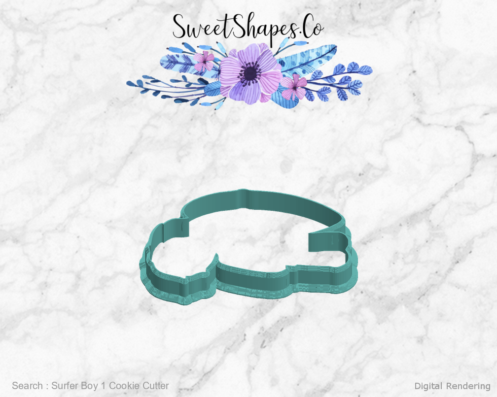 Surfer Boy 1 Cookie Cutter — left view