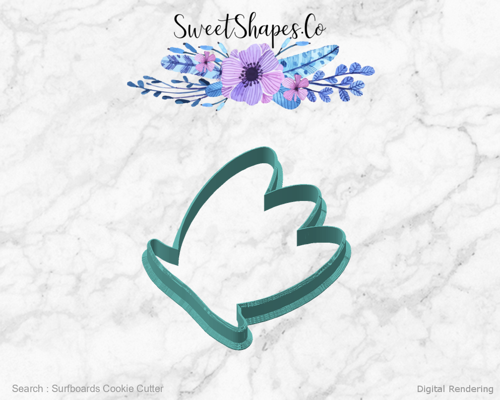 Surfboards Cookie Cutter — angled front view
