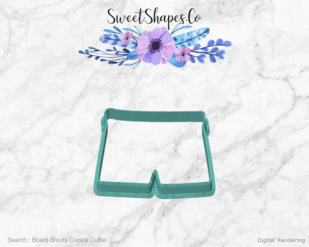 Board Shorts Cookie Cutter — front view