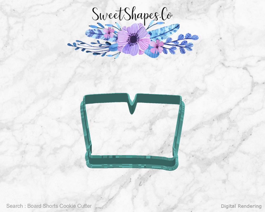 Board Shorts Cookie Cutter — back view