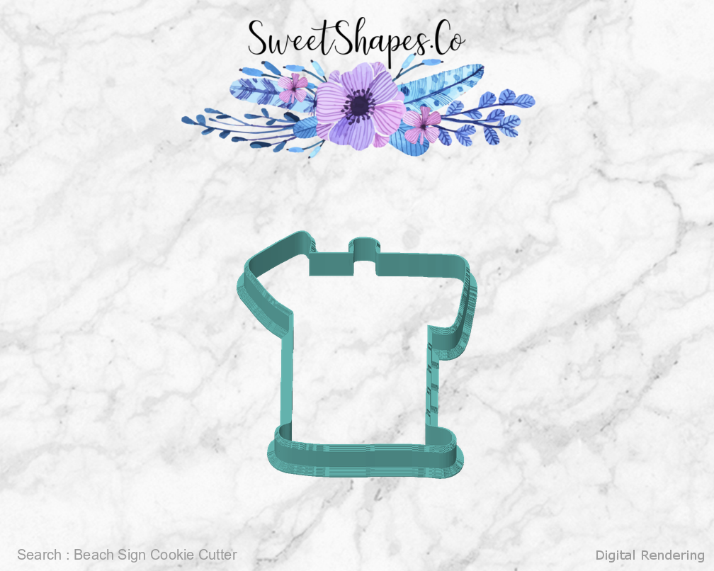 Beach Sign Cookie Cutter — front view