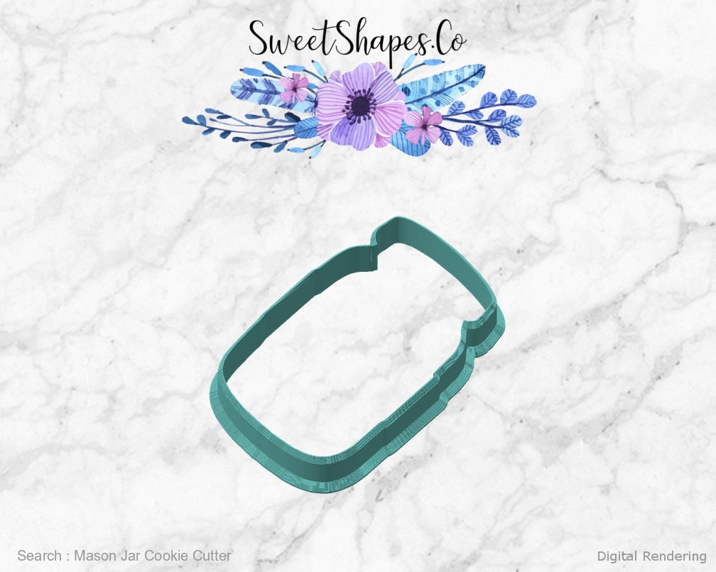 Mason Jar Cookie Cutter — angled front view