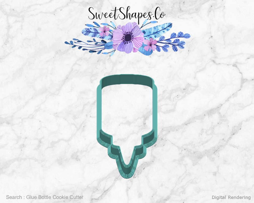 Glue Bottle Cookie Cutter — back view