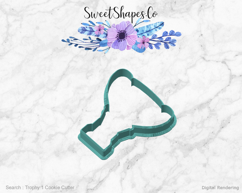 Trophy 1 Cookie Cutter — angled front view