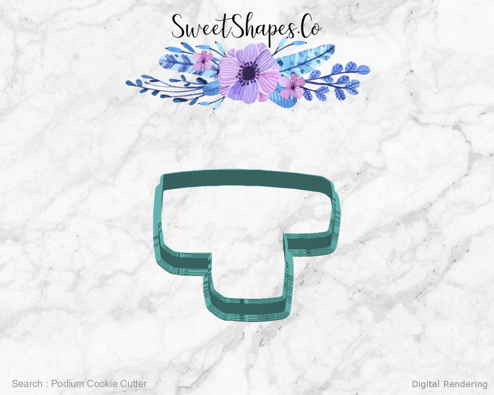 Podium Cookie Cutter — back view