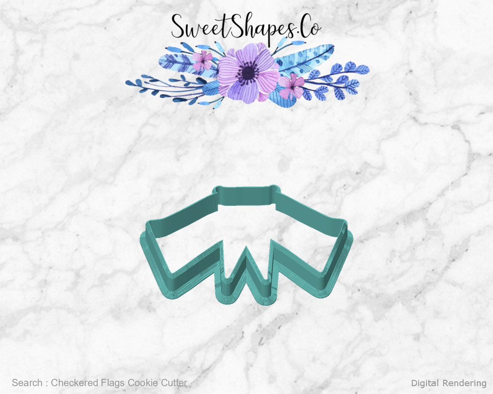 Checkered Flags Cookie Cutter — front view