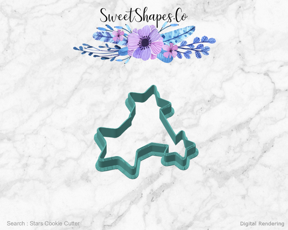 Stars Cookie Cutter — angled front view