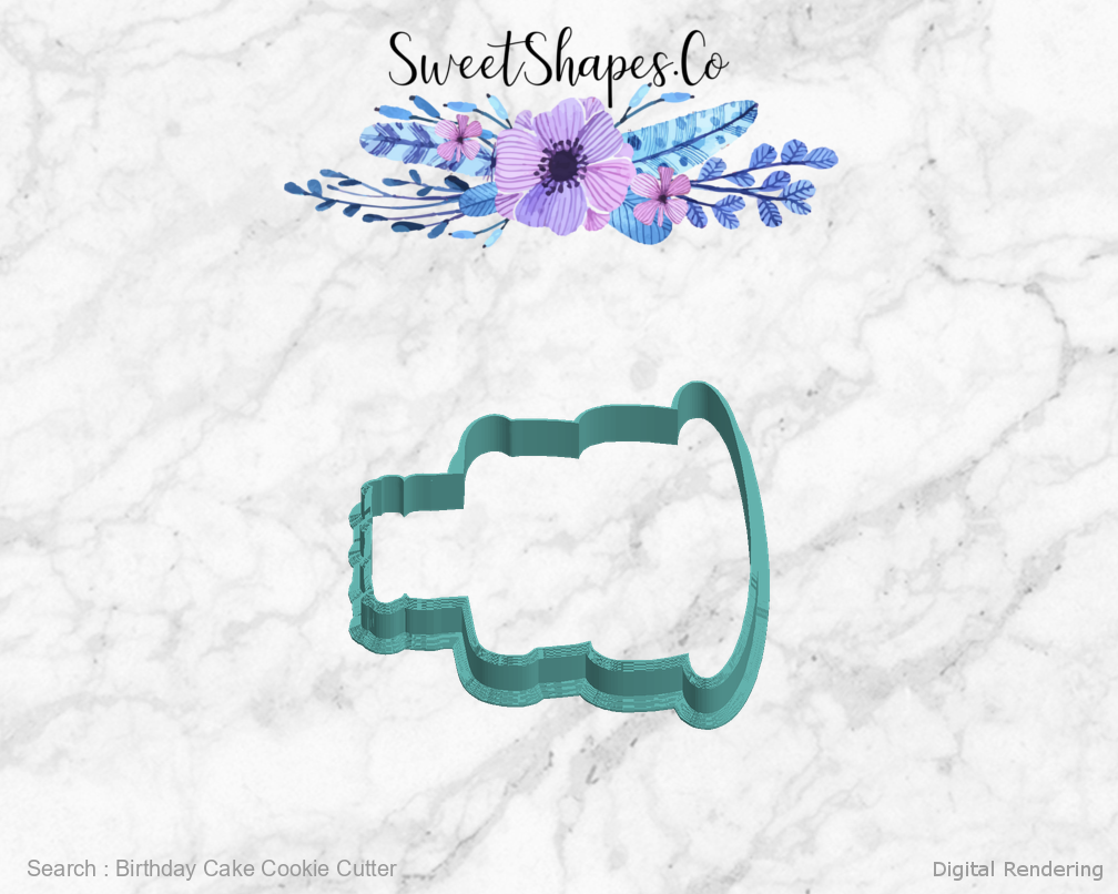 Birthday Cake Cookie Cutter — left view
