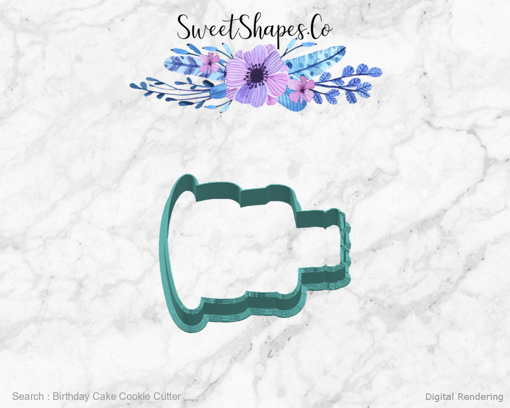Birthday Cake Cookie Cutter — right view