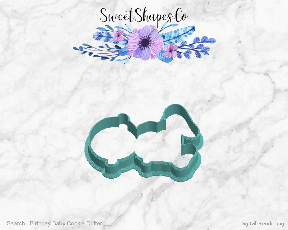 Birthday Baby Cookie Cutter — left view