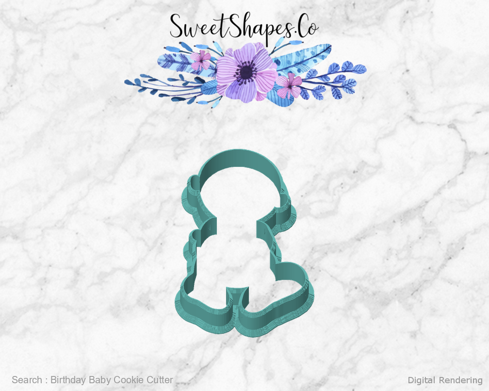 Birthday Baby Cookie Cutter — front view
