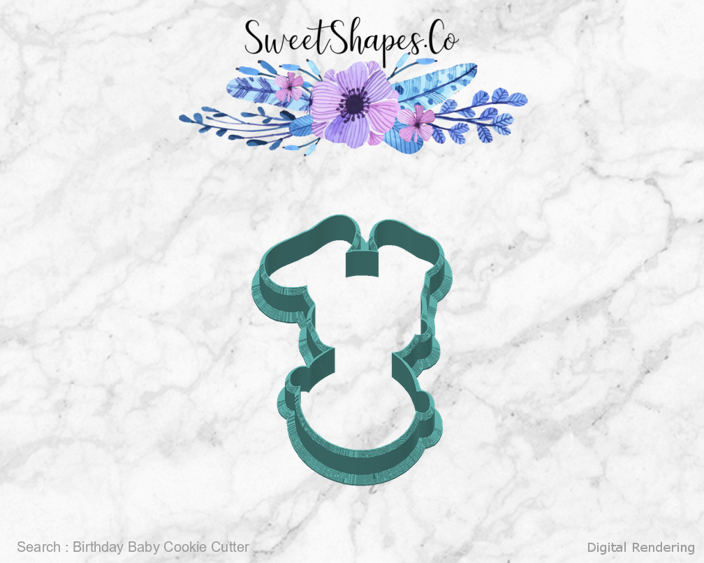 Birthday Baby Cookie Cutter — back view