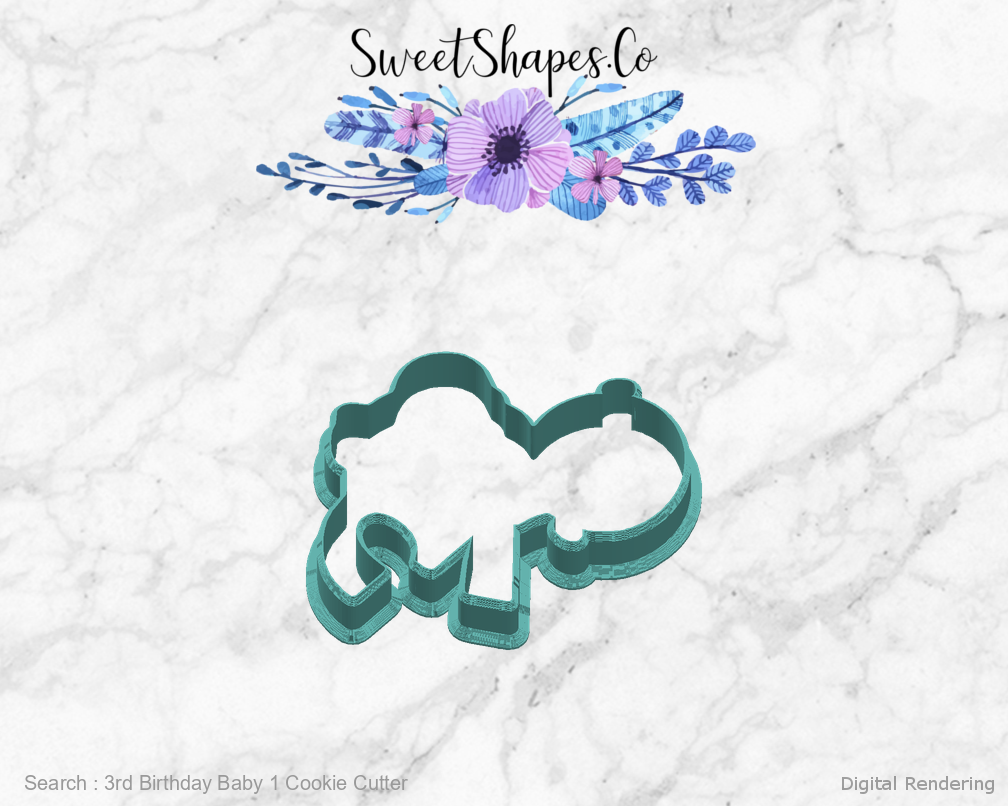 3rd Birthday Baby 1 Cookie Cutter — right view