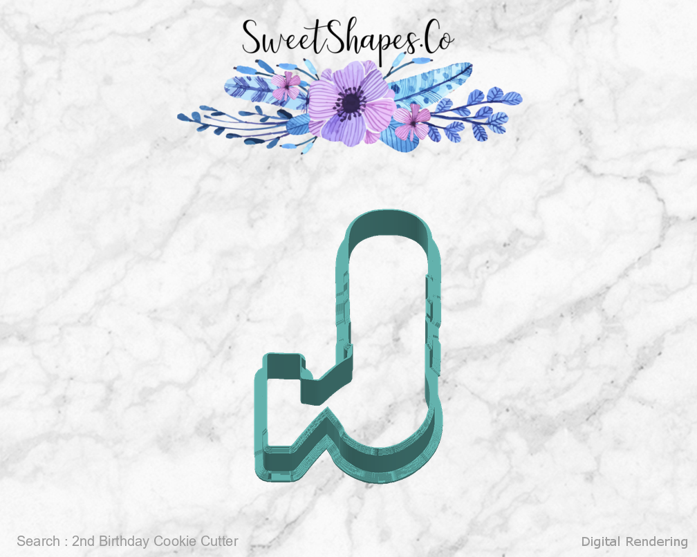 2nd Birthday Cookie Cutter — right view