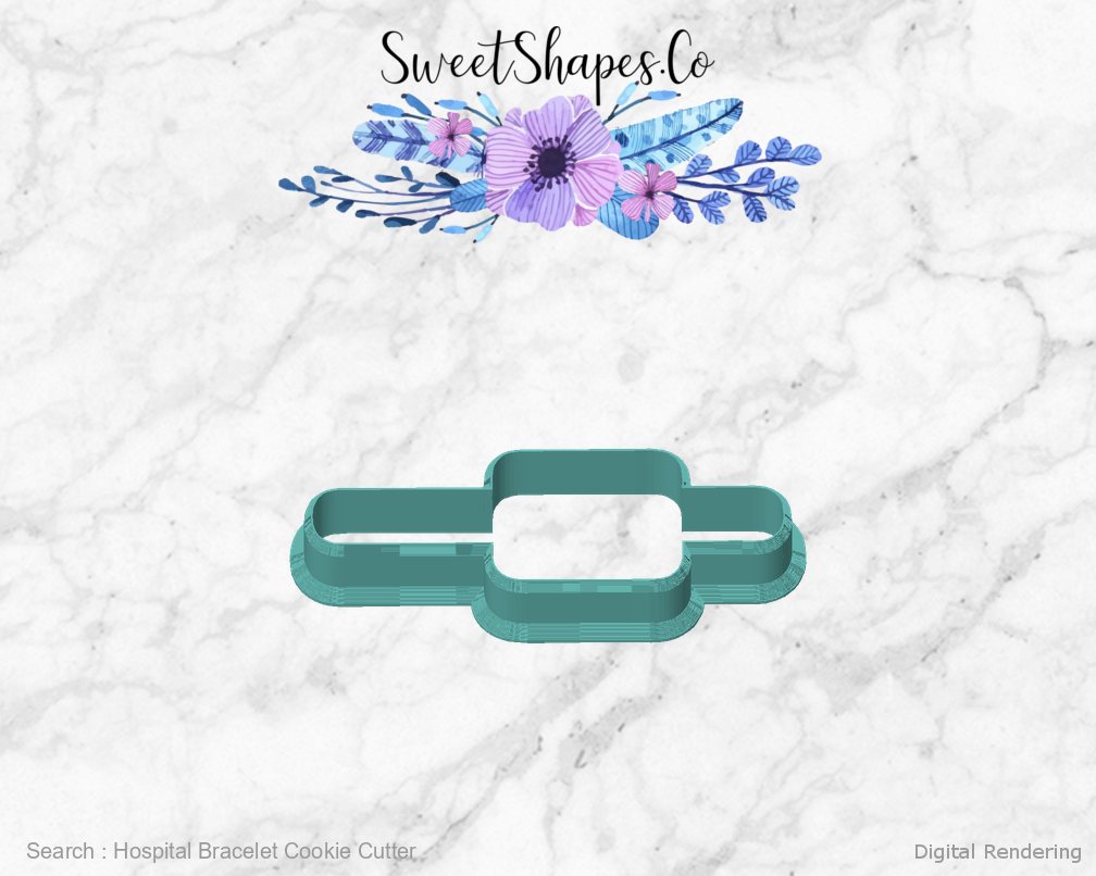 Hospital Bracelet Cookie Cutter — front view