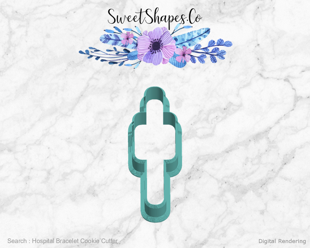 Hospital Bracelet Cookie Cutter — left view