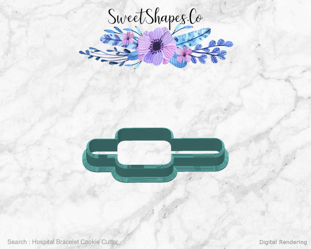 Hospital Bracelet Cookie Cutter — back view