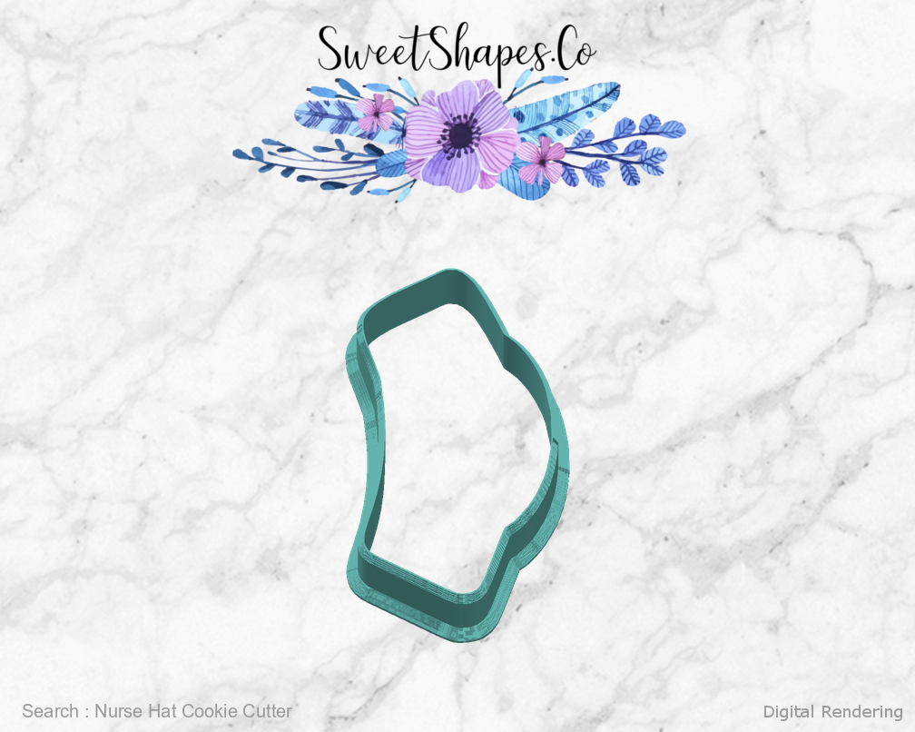 Nurse Hat Cookie Cutter — right view