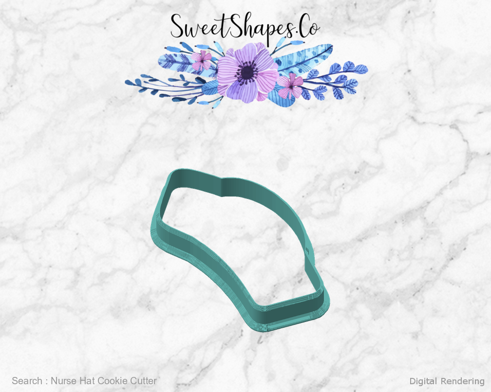 Nurse Hat Cookie Cutter — angled front view
